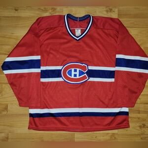 Vintage CCM Sport Maska Inc Montreal Canadiens NHL XL Jersey Made In Canada